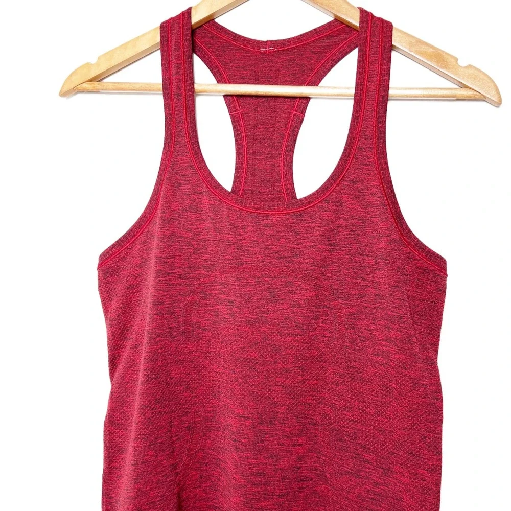 Lululemon Womens‎ Swiftly Racerback Tank Top Heathered Dark Red Space Dye Size 6